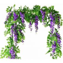 Glyzinien-artificis-reben, 2 Stück, Künstliche Seidenblumen Zum Aufhängen, Irland-rebe, Pflanze Artificis, Garten, Außenwand, Begrünung, Dschungel, 