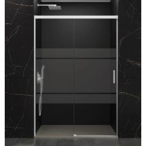 GME - basic Mampara Frontal Ducha Corredera 1F+1C Blanca Vidrio Decorado - Medida: 150-155 cm - Medida: 150-155 cm - ref: FBBL155S