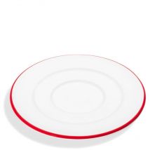 Gmundner Keramik - Borde rojo rubí, platillo café gour. (ø 16cm)