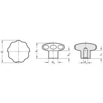 Otto Ganter Gmbh&co.kg - Ganter GN5335-50-M10-E Star Knob Stainless Steel Mat Blasted
