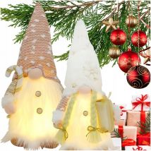 Gnomes Christmas LED Décorations de Noël à piles 2 pcs