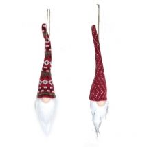 LCD - gnomo coppia di teste da appendere 33cm ingombro 8X8cmDECORO pupazzo