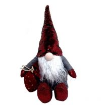 LCD - gnomo grande in tessuto cappello paiette 40cmDECORO pupazzo