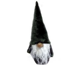 Gnomo di boschi decorativo in tessuto verde altezza 24cmDECORO pupazzo