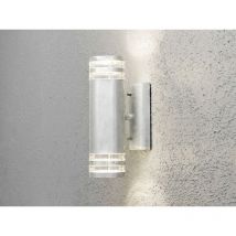 Design Up-Down Außenwandleuchte modena, Höhe 28,5cm, Silber