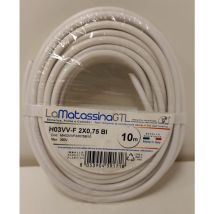 Go-at topline câbles multiconducteurs 2x0.75mm 10m blanc - h03vv-f/2x075/b10