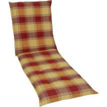 Go-de - Liegenauflage 190 X 60 X 8 Cm Rot Kariert Auflage Polster Kissen Rollliege