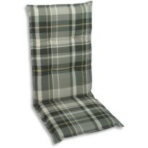 Sesselauflage 110 x 50 x 6 cm grau kariert Auflage Polster Kissen Sessel - Go-de