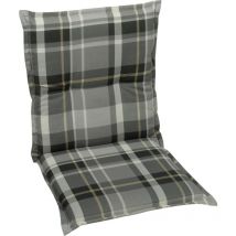 Sesselauflage 100 x 50 x 6 cm grau kariert Auflage Polster Kissen Sessel - Go-de