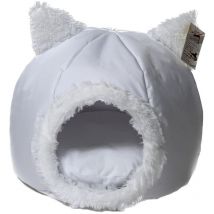 Cama para gatos gogift kennel 40 x 40 x 34 cm gris claro