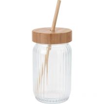 Gobelet en verre avec couvercle en bambou Well Home 500 ml