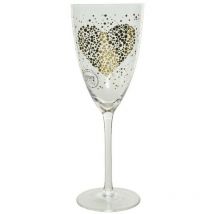 Gobelet en verre imprimé coeur 23 cm