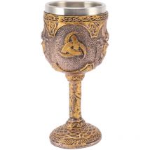 Gobelet nordique viking rétro en résine et acier inoxydable pour cocktails, whisky, vin rouge