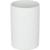 Porte Brosse à dent céramique Polaris, Gobelet Salle de Bain, Céramique, ø 7x11 cm, blanc mat - Wenko