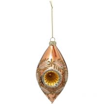 Guaina natalizia vintage in vetro dorato d16cm - Feeric lights & christmas