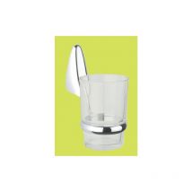 Porte-brosse a dents en verre drop series en mA tal chromA et verre satinA