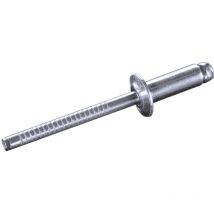 1000 x Flachkopf Nieten mit gerilltem Nietdorn Edelstahl A4 (V4A) / Edelstahl A4 (V4A) (ø x l) 4,0 x 6,0 mm - Flachkopf Blindnieten mit gerilltem