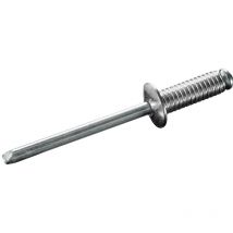 Goebel - 1000 x Nieten Aluminium / Stahl (ø x l) 4,0 x 12,0 mm mit Flachkopf - Gerillte Blindnieten - Nieten - rilli