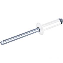 500 x Blindnieten Aluminium / Stahl (ø x l) 4,0 x 30,0 mm mit Flachkopf ISO15977 RAL9010 weiß - Flachkopf Nieten - Popnieten - rainbow standard