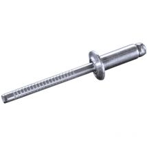 500 x Flachkopf Nieten mit gerilltem Nietdorn Edelstahl A2 (V2A) (ø x l) 5,0 x 16,0 mm - ISO15983 - Flachkopf Blindnieten mit gerilltem Nietdorn
