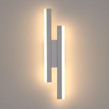 GOECO Applique Murale LED Moderne, 16W 1800LM, 3000K Blanc Chaud, Abat-jour en Acrylique et Métal pour Salon, Chambre, Escalier, Couloir (Blanc)