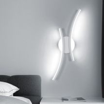 Goeco - Lampe murale led design moderne, blanc, 44.5x10x5 cm, lumière blanche 6500K, 20W, décoration contemporaine pour espaces fonctionnels