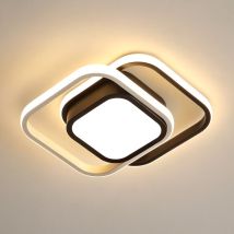 Goeco - Plafonnier Led Moderne, 32w Lampe De Plafond, Luminaire Plafonnier 2500lm Pour Salon, Chambre, Cuisine, Couloir (noir) Lumière Blanche Chaude 