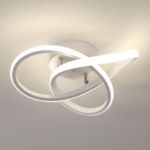 Plafonnier led Moderne, 30W 3375LM en Forme de Fleur Créative, Luminaire pour Chambre, Couloir, Cuisine, Salle de Bain, Blanc, Lumière Naturelle