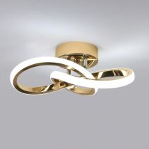 GOECO Plafonnier LED moderne doré pour salon, 22 W, 6 500 K
