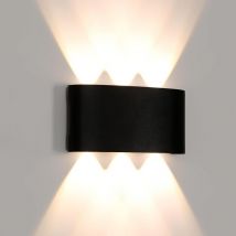 LED-Außenwandleuchte, Moderne Up-Down-Wandlampe, Wasserdichte IP65-Wandleuchte für Außenwand, Garage, Garten, Badezimmer, 3000K Warmweiß, 17cm Länge