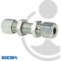 GOK - Schneidringverschraubung Typ sv - Schottverschraubung ø 10 mm Gerade Ausführung, Stahl verzinkt, Schneidring Stahl