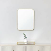 Melody Maison - Gold Curved Framed Wall Mirror 50cm x 40cm - Gold