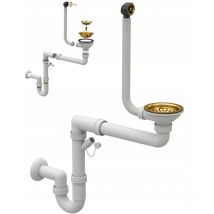 Granitan - gold manual wall-mounted siphon 1 compartiment pour évier