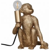 Gold Monkey Table Lamp or Beside Light - Gold resin