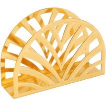 Groofoo - Gold Napkin Holder Hollow Out Semicircle Shape Stainless Steel Vertical Napkin Holder with Nonslip Bottom for Picnic
