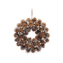 Gold Pinecones and Berries Wreath - 30cm - P040130