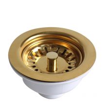 Csparkv - Gold plated kitchen sink drainer, Ø114 for sink hole
