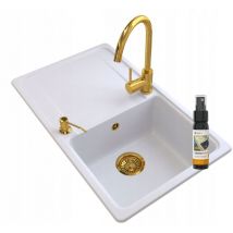 Granitan - gold set mixer tap granite sink dos siphon