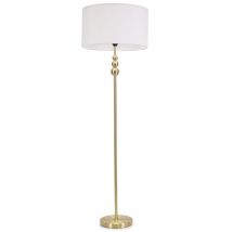 Marissa Gold Stacked Ball Floor Lamp with White Drum Shade