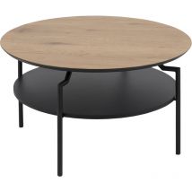Gold Table basse, Ø80 cm, noir.
