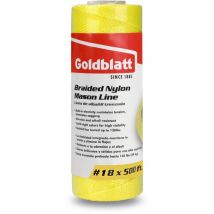 Goldblatt Cordeau de Maçon en Nylon Tressé Robuste N 18 x 153 m Fluorescente Jaune - Résistant aux intempéries, à l'traction et à l'usure - Fil de