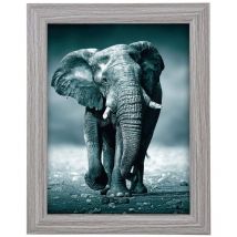 92 0743 Toscana - Cornice portafoto in legno mdf, per foto in formato 13 x 18 cm, con supporto da tavolo e da parete, colore: grigio - Goldbuch