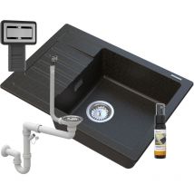 Granitan - golden argos évier granit + siphon carré chromé