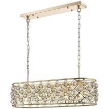 Spring Lighting - 5 Light Oval Ceiling Pendant Gold, Clear with Crystals, E14