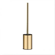 Golden Wall Mounted Toilet Brush, 304 Stainless Steel, Round, for Bathroom (Golden)