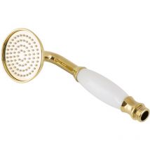 Paulgurkes - goldene Handbrause Retro Duschkopf Nostalgie Brausekopf Keramik Gold