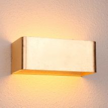 KOSILUM – Goldene LED Wandleuchte Quadra – 20 cm – Rechteckig – Integrierte LED – Sofort einsatzbereit
