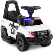 Golus Voiture de Police électrique pour Enfants, Voiture électrique à Batterie de 6V avec Mégaphone, Sirène et Lumières, Jouet électrique avec