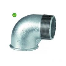 Gomito 90° in ghisa zincato gf maschio femmina 1/2