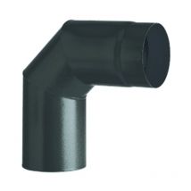 Gomito 90° porcellanato per stufe a legna nero opaco ALA smalto top - ø mm.150